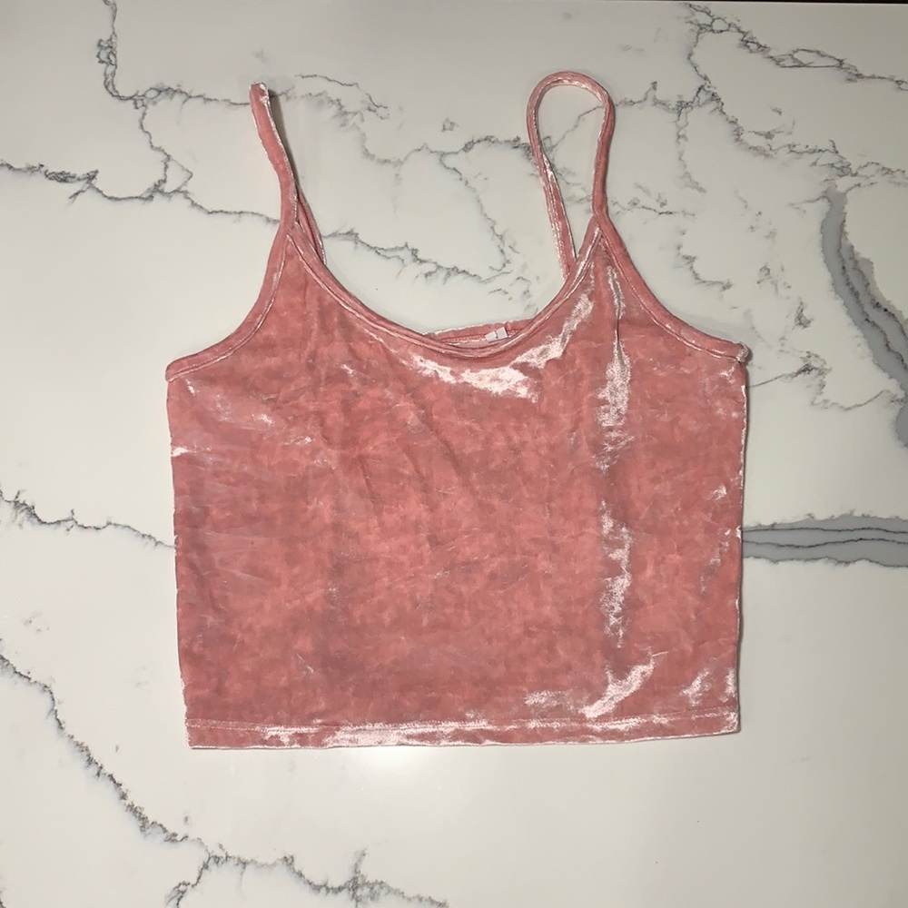 Velvet pink crop top